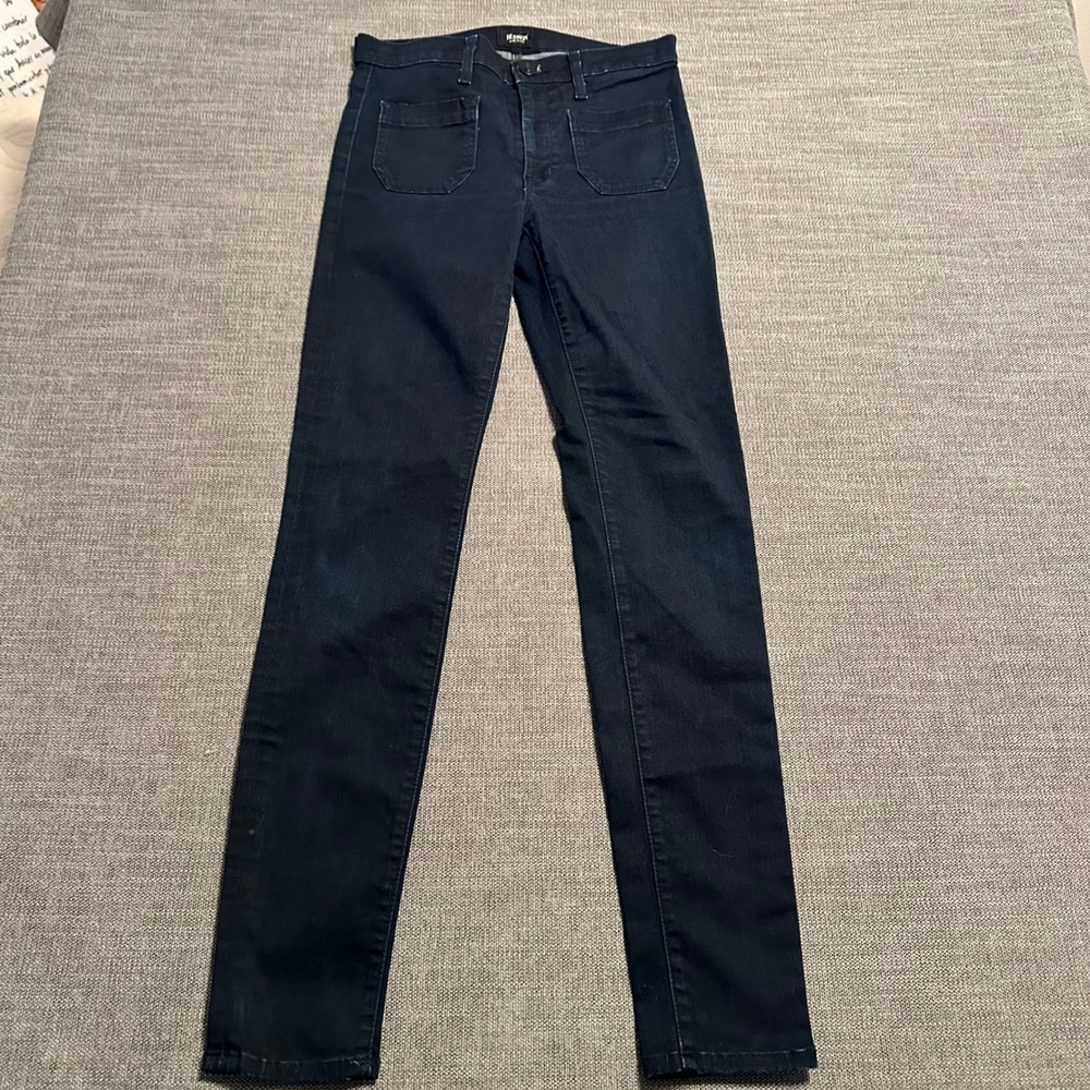 Hudson Skinny Jeans Womens 27 Dark Indigo  Patch Pocket Made in USA
